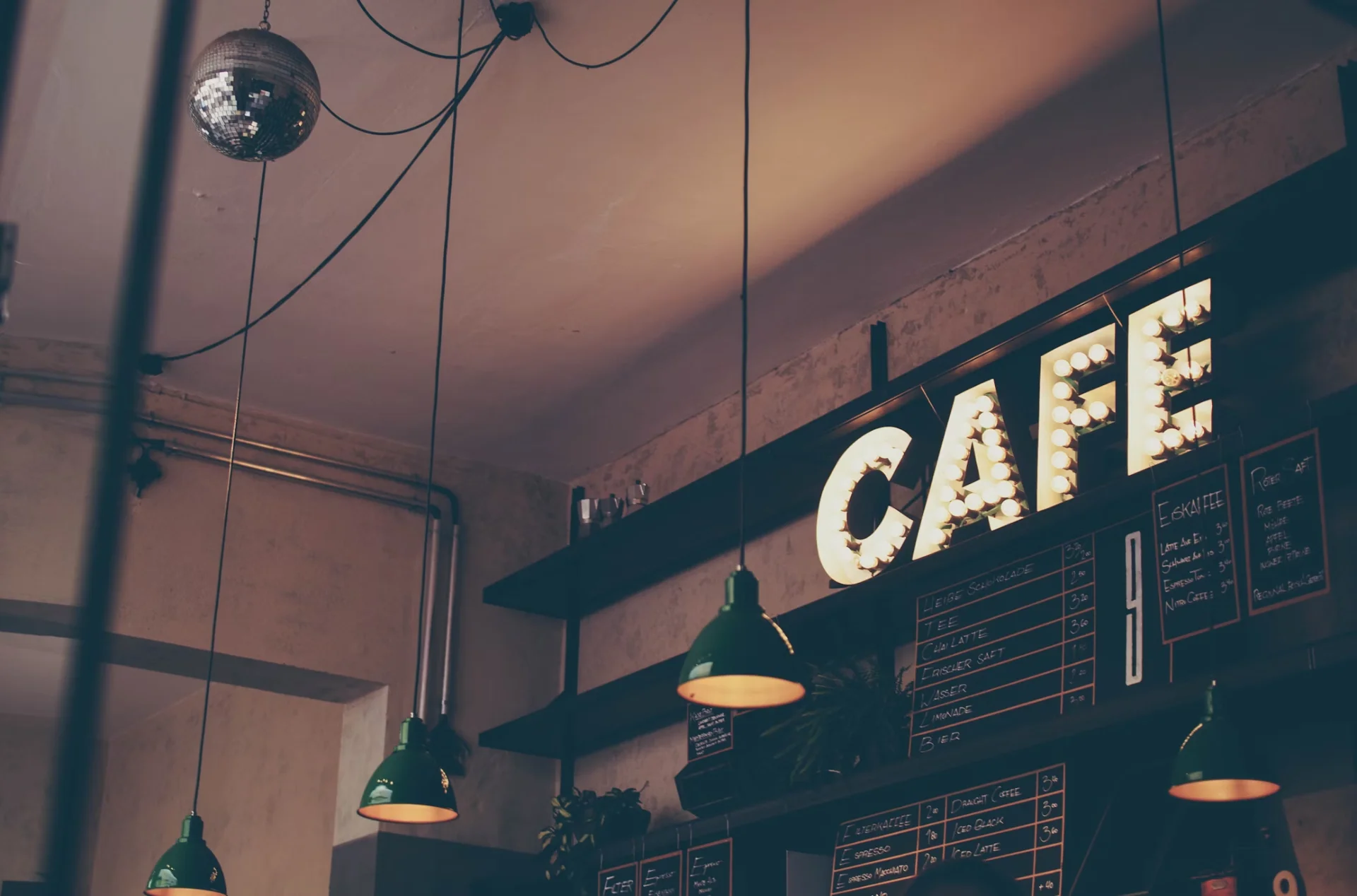 Cozy coffee shop interior